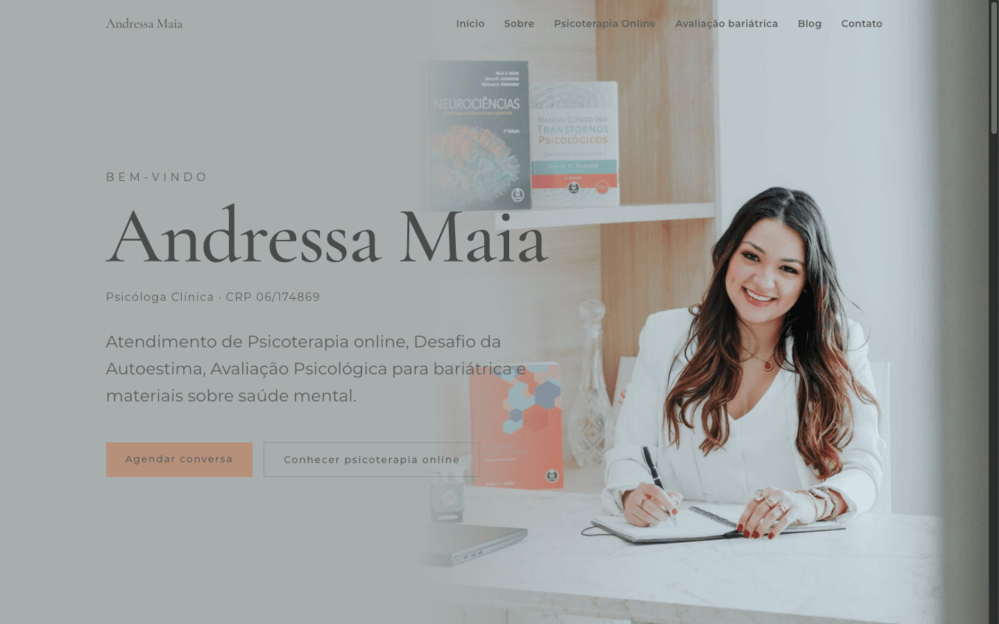 Preview do site Andressa Maia