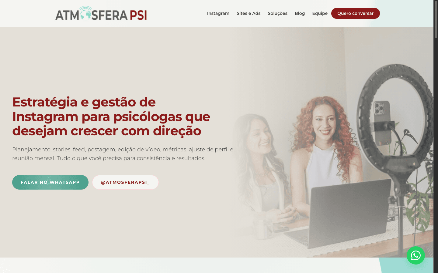 Preview do site Atmosfera Psi