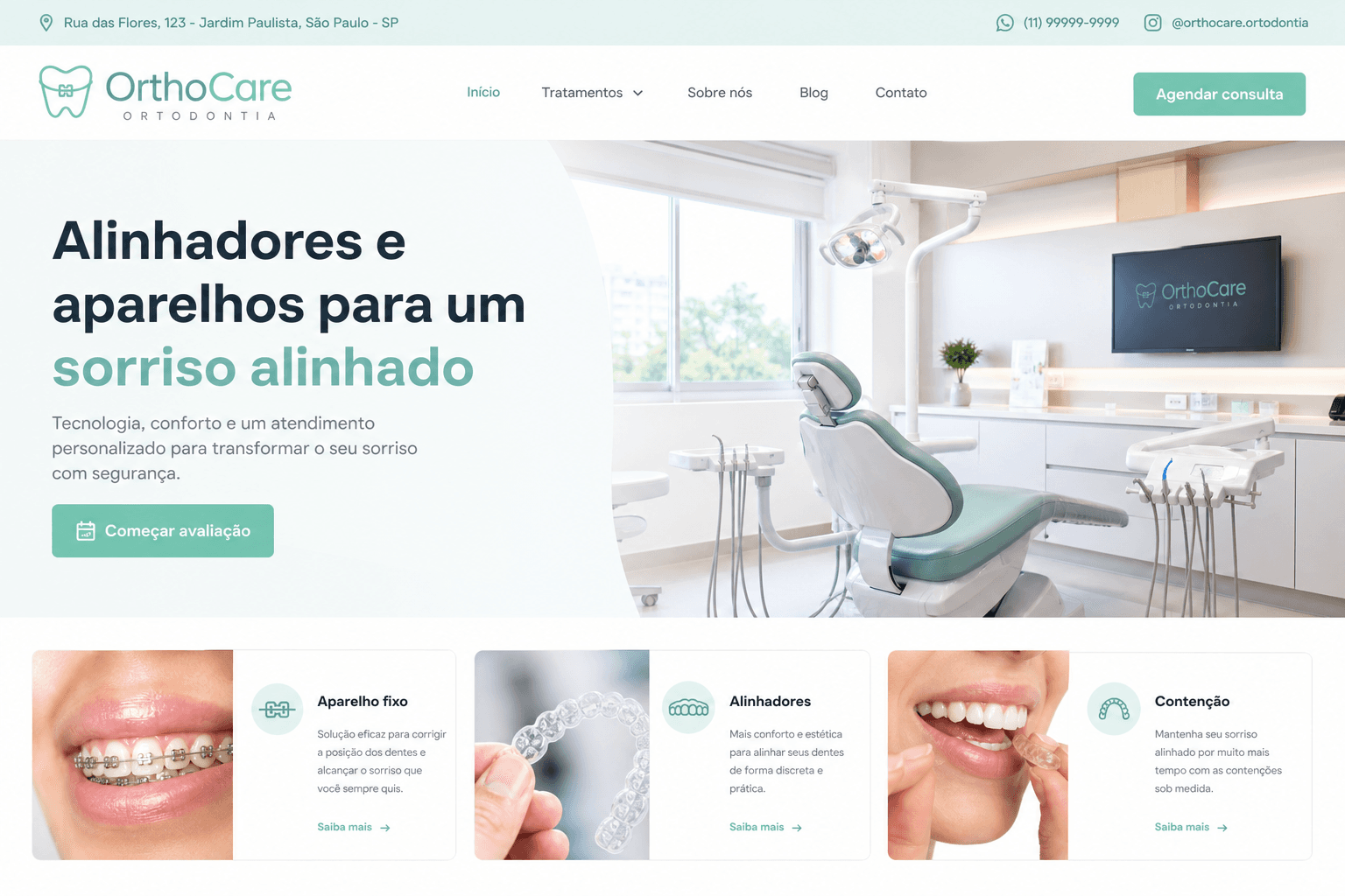 Preview do site Ortodontia