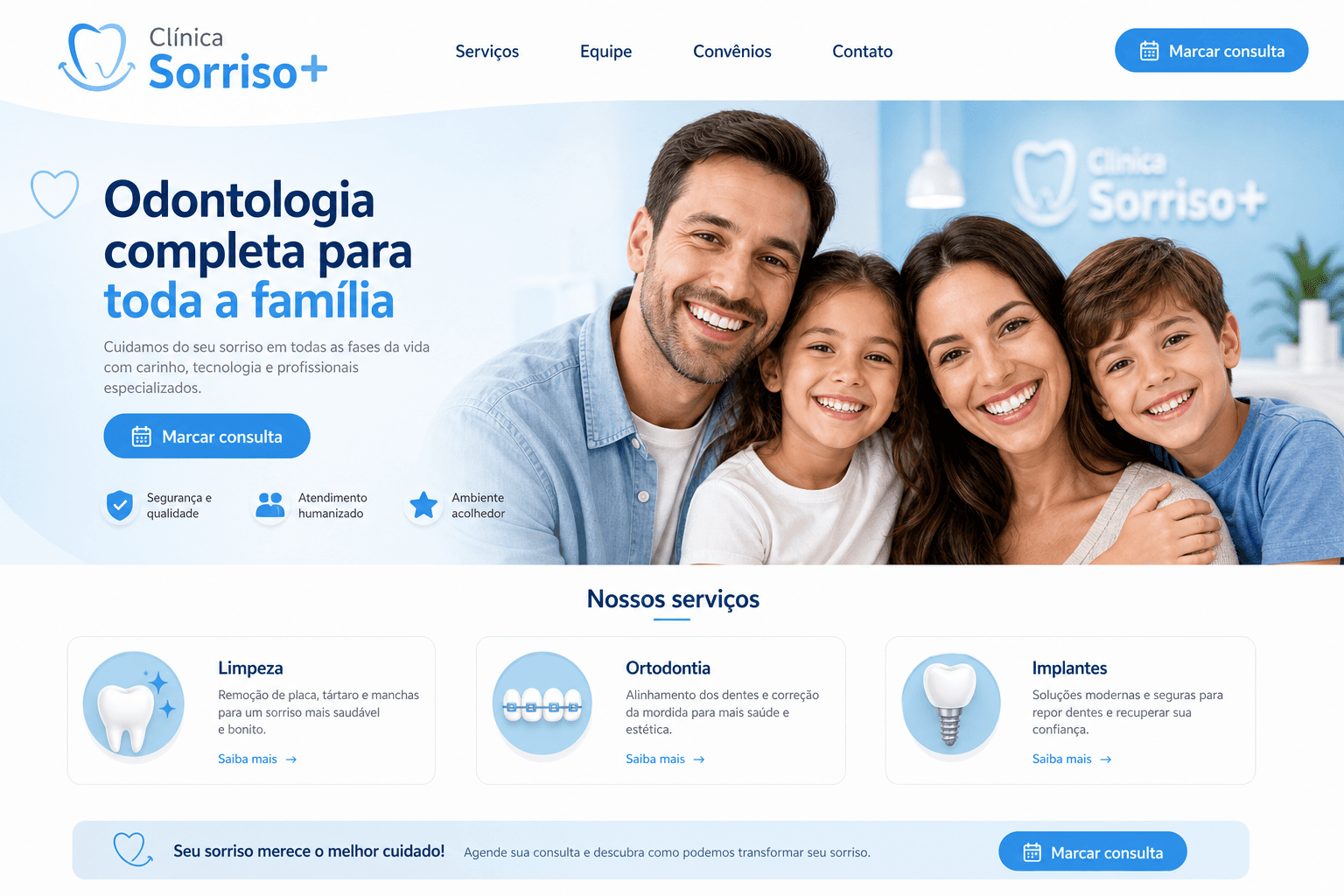 Preview do site Clínica odontológica