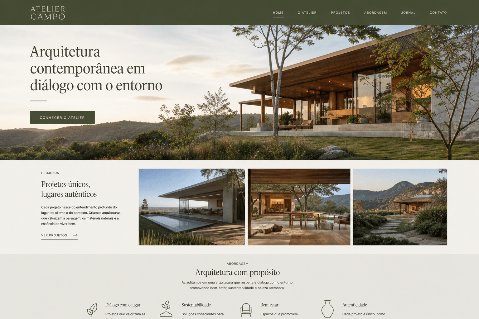 Preview do site Arquitetura contemporânea