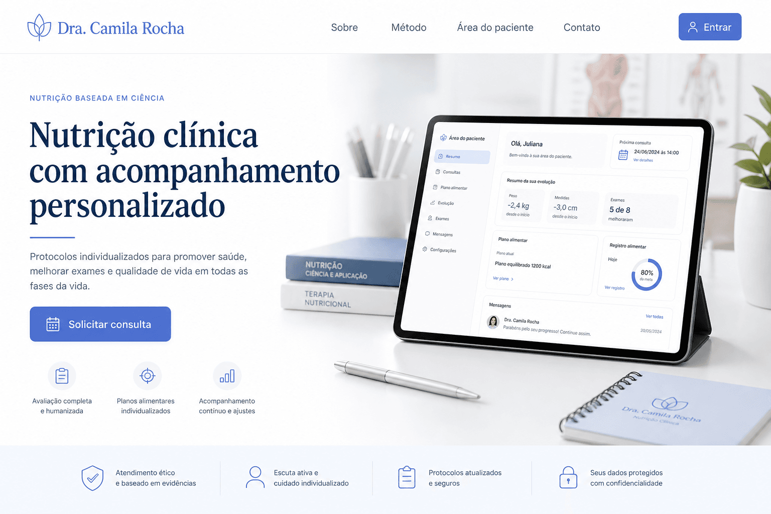 Preview do site Dra. Camila Rocha
