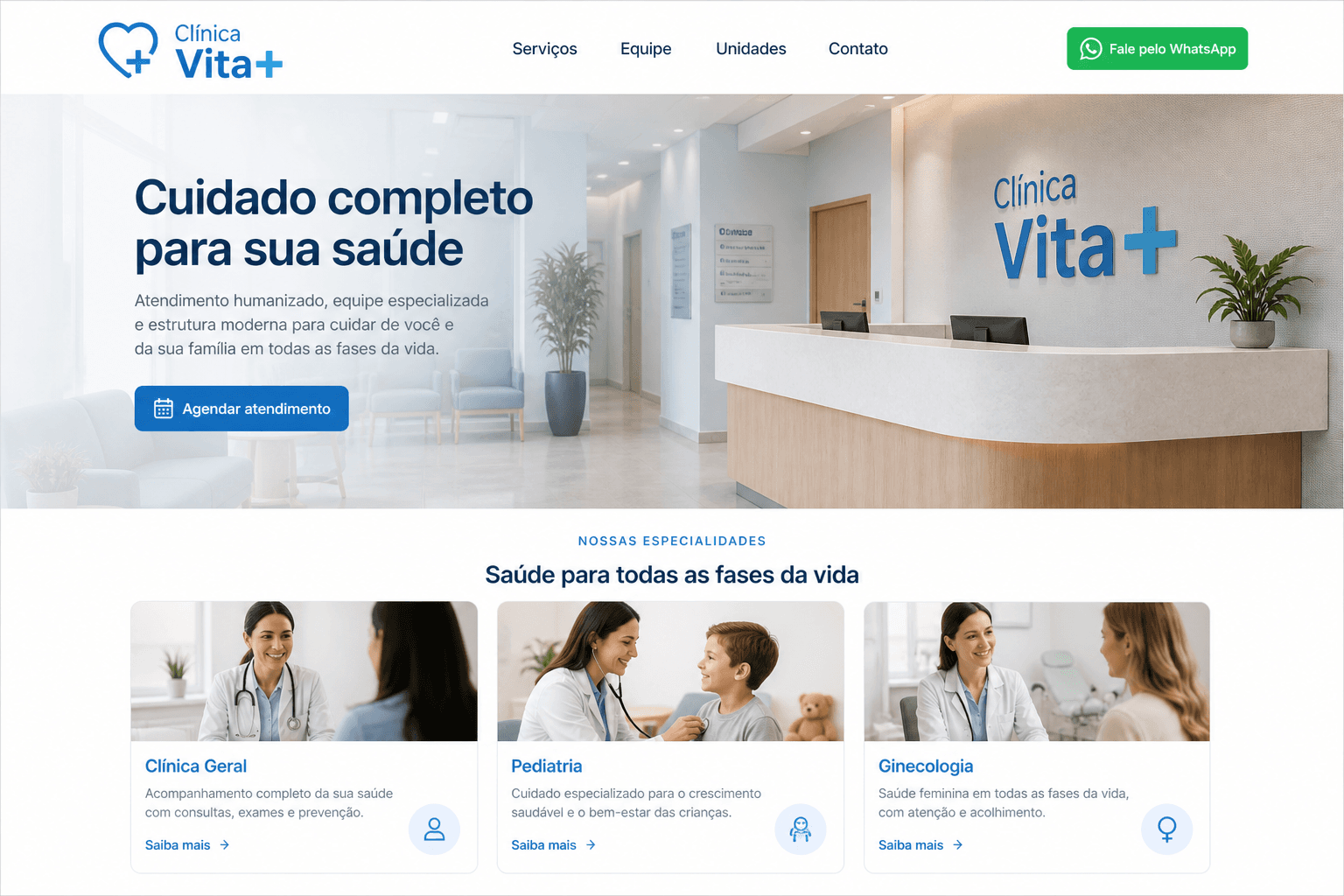 Preview do site Clínica médica