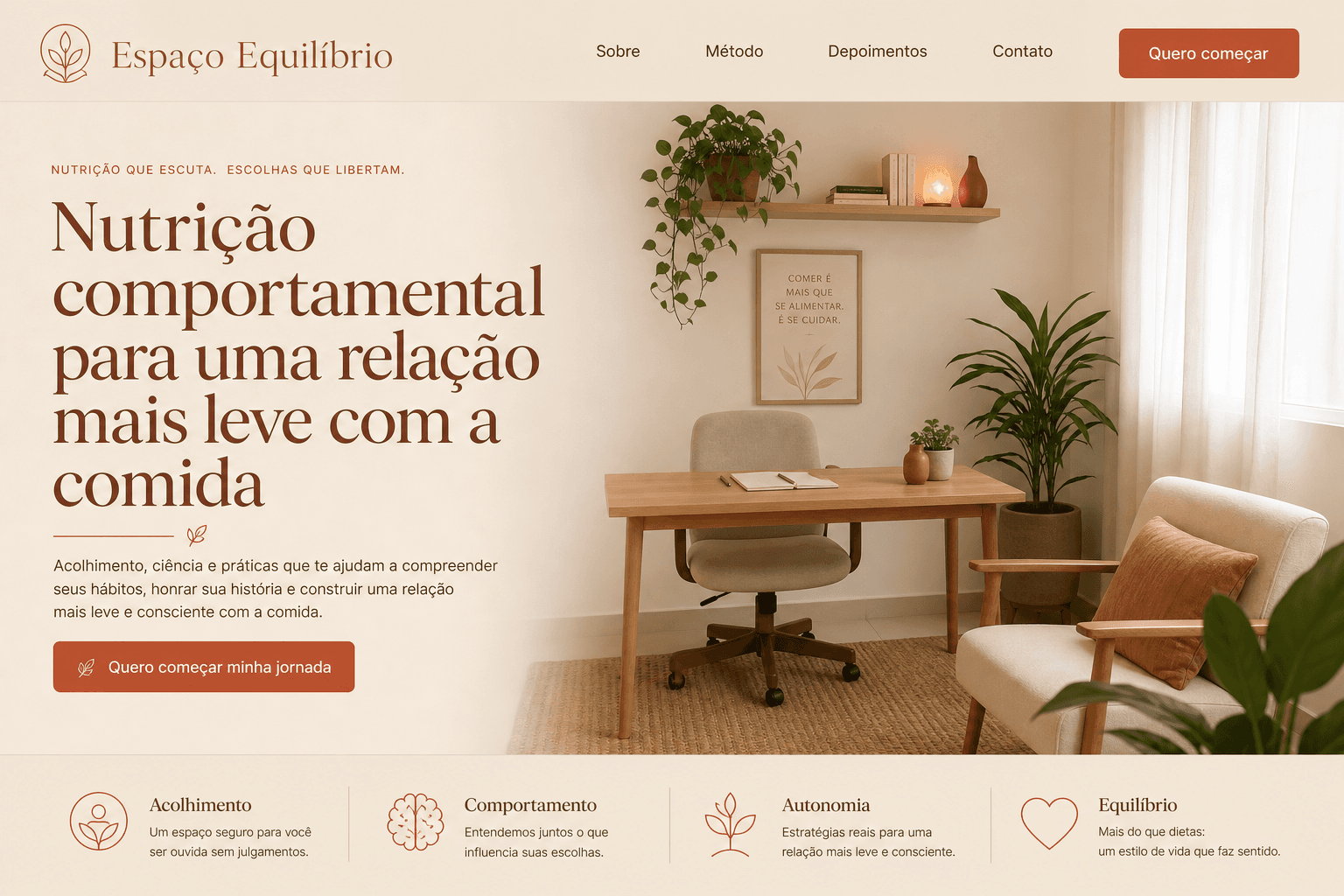 Preview do site Espaço Equilíbrio