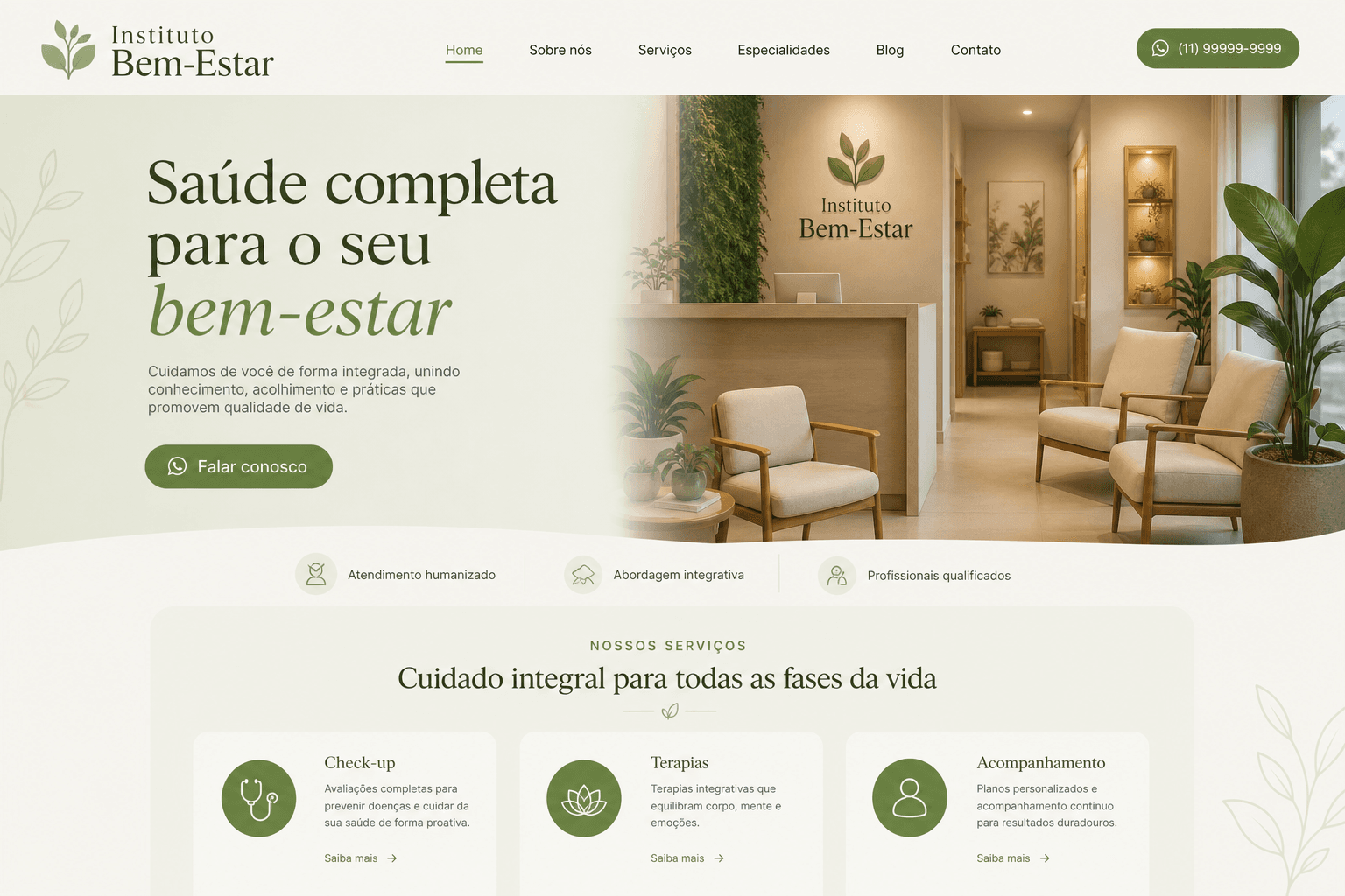 Preview do site Clínica de saúde