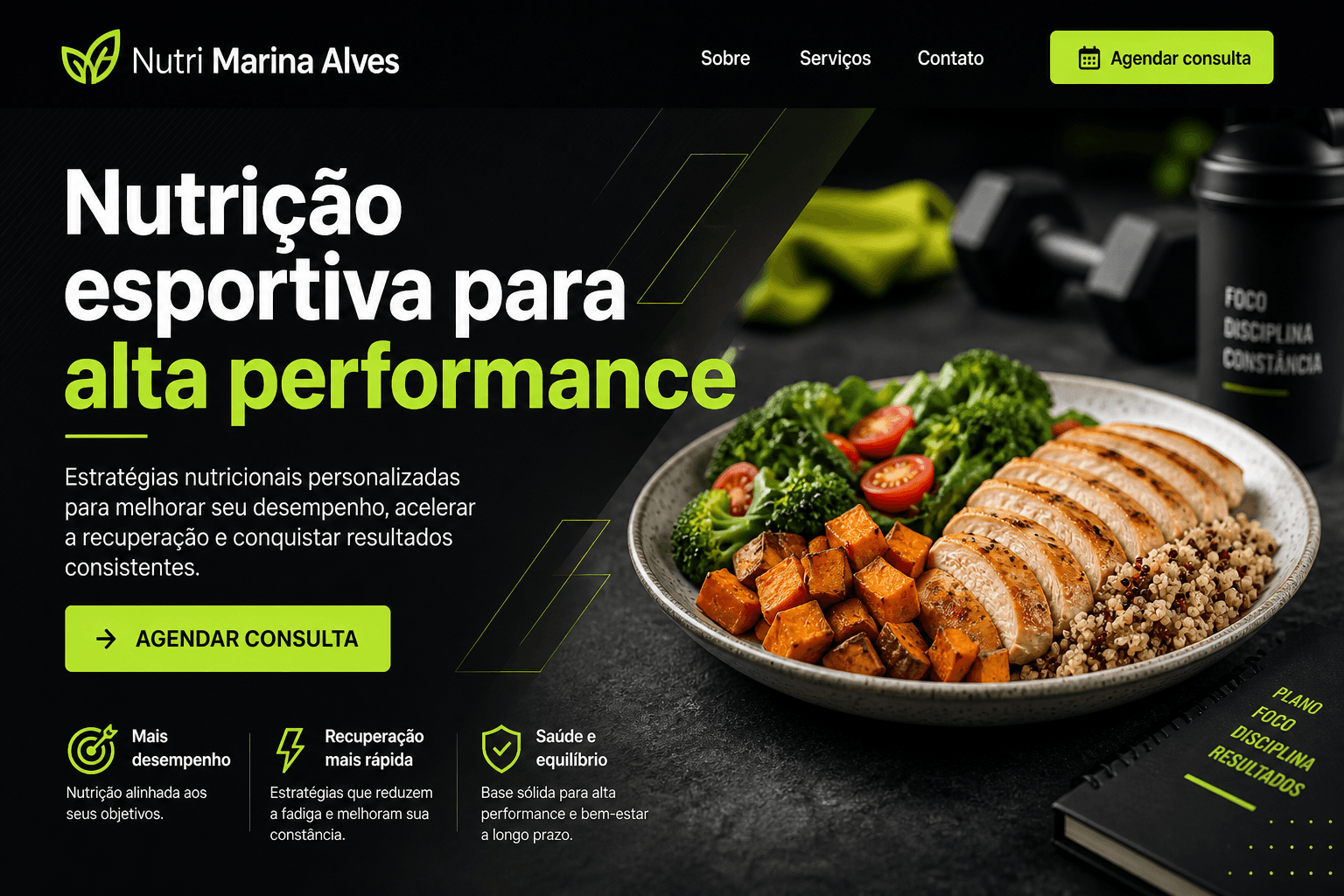 Preview do site Nutri Marina Alves