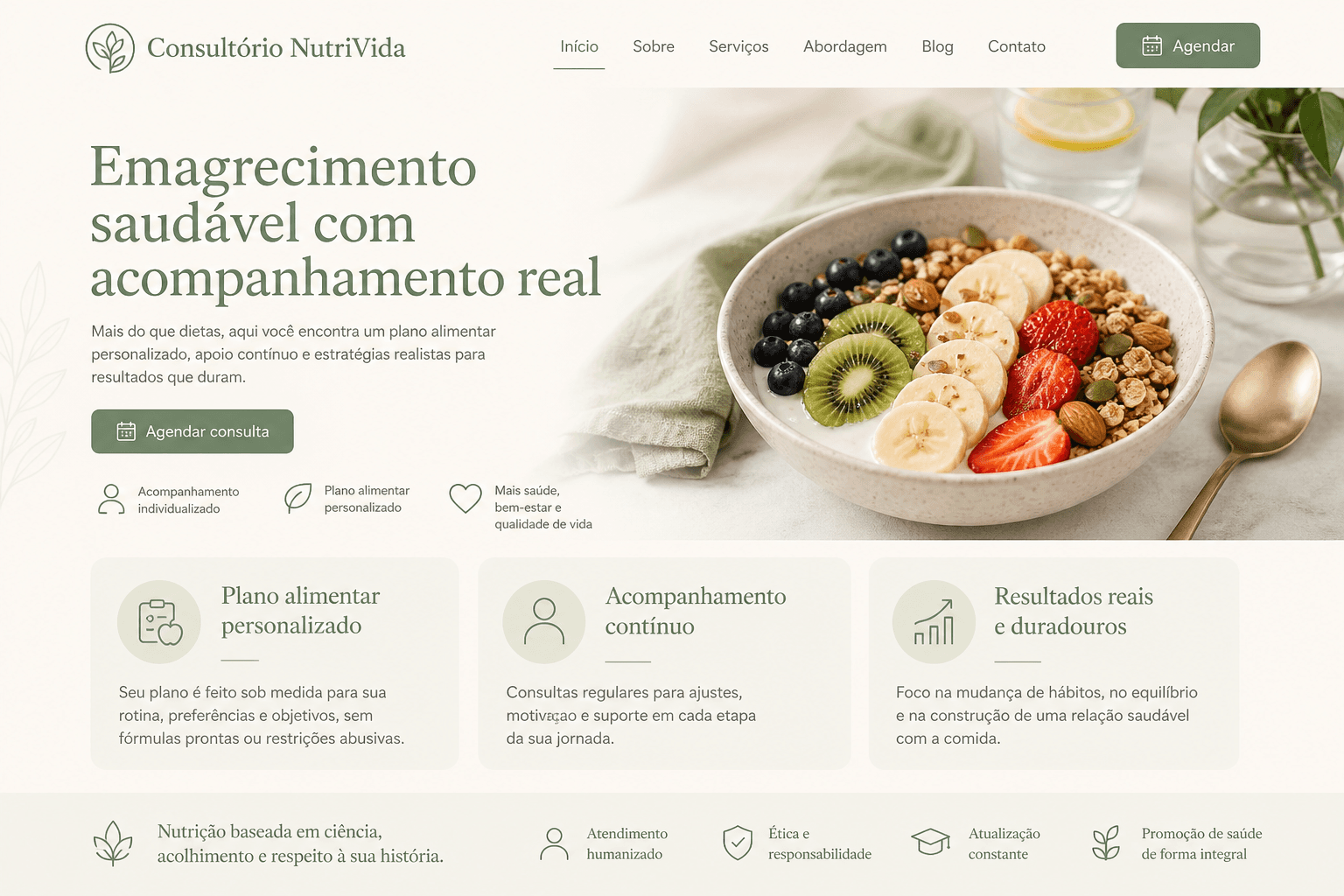 Preview do site Consultório NutriVida